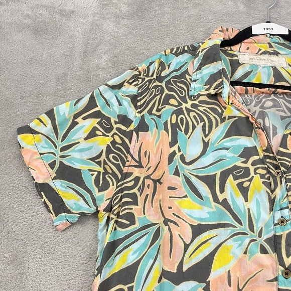 Jen's Pirate Booty Aloha Kula Button Up Shirt Women M/L Multicolor Floral Resort - Picture 3 of 14